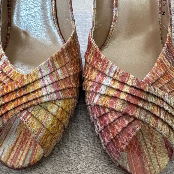 Stuart Weitzman Snake Skin Wicky Peep toe Slingback Sandal - Picture 8 of 8